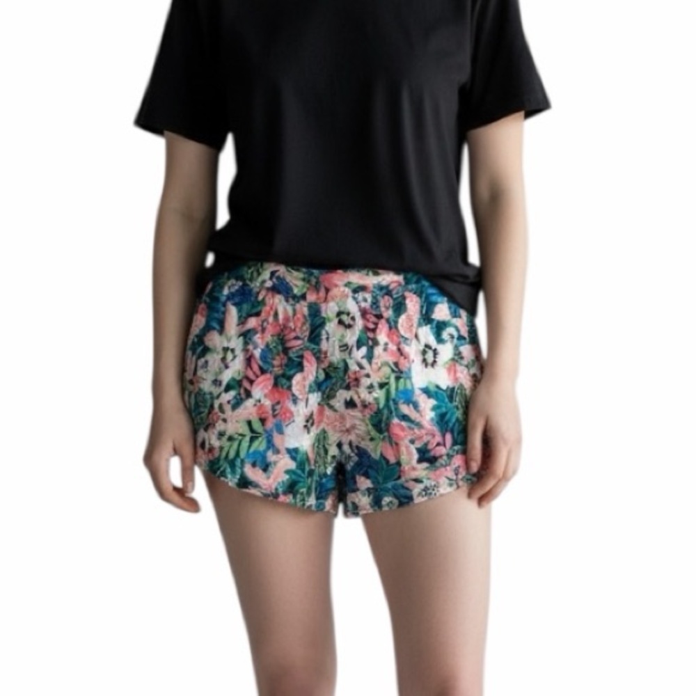 Love & Piece Collective Tropical Print Rayon Shorts NWOT
